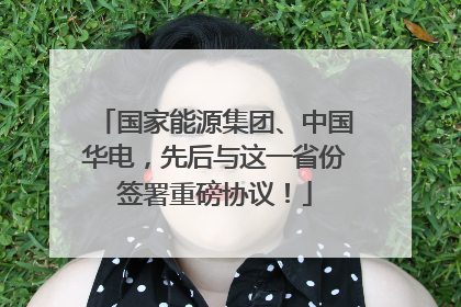 国家能源集团、中国华电，先后与这一省份签署重磅协议！