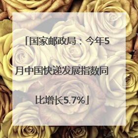 国家邮政局：今年5月中国快递发展指数同比增长5.7%
