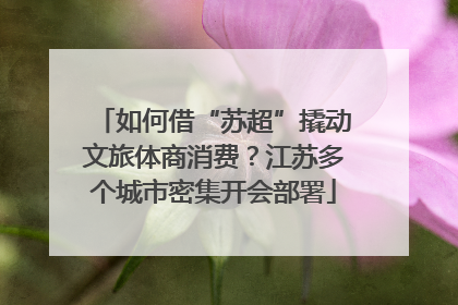 如何借“苏超”撬动文旅体商消费？江苏多个城市密集开会部署