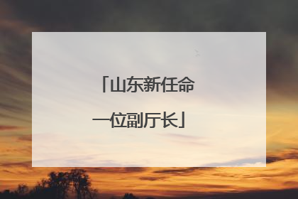 山东新任命一位副厅长