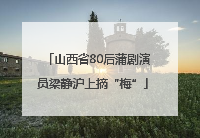 山西省80后蒲剧演员梁静沪上摘“梅”