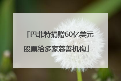 巴菲特捐赠60亿美元股票给多家慈善机构