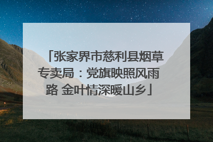 张家界市慈利县烟草专卖局：党旗映照风雨路 金叶情深暖山乡