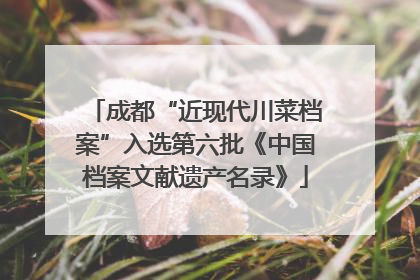 成都“近现代川菜档案”入选第六批《中国档案文献遗产名录》