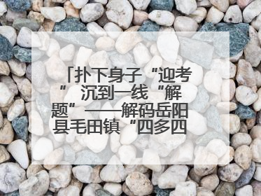 扑下身子“迎考” 沉到一线“解题”——解码岳阳县毛田镇“四多四好”工作法