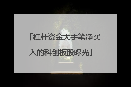 杠杆资金大手笔净买入的科创板股曝光