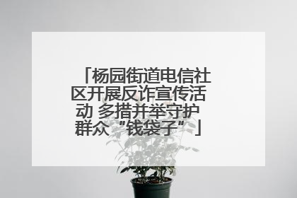 杨园街道电信社区开展反诈宣传活动 多措并举守护群众“钱袋子”