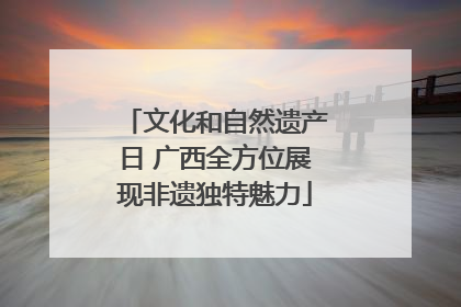 文化和自然遗产日 广西全方位展现非遗独特魅力