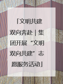 文明共建 双向奔赴｜集团开展“文明双向共建”志愿服务活动