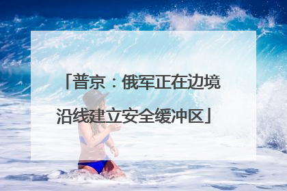 普京：俄军正在边境沿线建立安全缓冲区