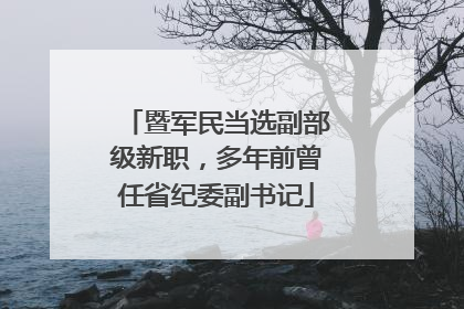 暨军民当选副部级新职，多年前曾任省纪委副书记