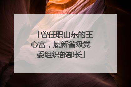 曾任职山东的王心富，履新省级党委组织部部长