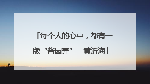 每个人的心中，都有一版“酱园弄”｜黄沂海