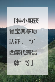 桂小厨获餐宝典多项认证：“广西菜代表品牌”等