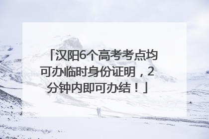 汉阳6个高考考点均可办临时身份证明，2分钟内即可办结！