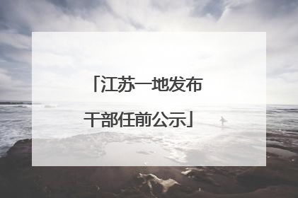 江苏一地发布干部任前公示