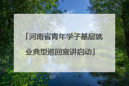 河南省青年学子基层就业典型巡回宣讲启动