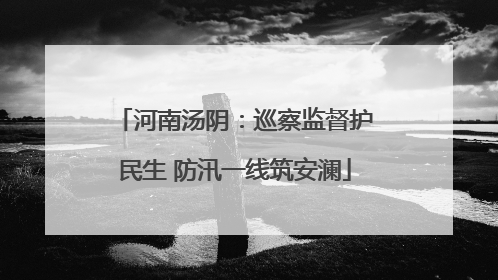 河南汤阴：巡察监督护民生 防汛一线筑安澜