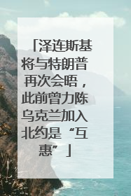 泽连斯基将与特朗普再次会晤，此前曾力陈乌克兰加入北约是“互惠”