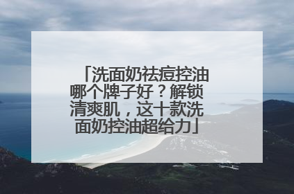 洗面奶祛痘控油哪个牌子好？解锁清爽肌，这十款洗面奶控油超给力