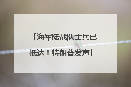 海军陆战队士兵已抵达！特朗普发声