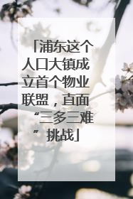 浦东这个人口大镇成立首个物业联盟，直面“三多三难”挑战