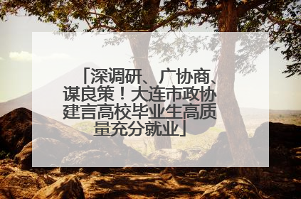 深调研、广协商、谋良策！大连市政协建言高校毕业生高质量充分就业