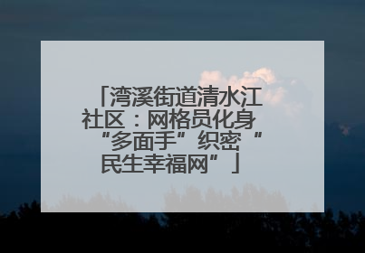 湾溪街道清水江社区：网格员化身“多面手”织密“民生幸福网”