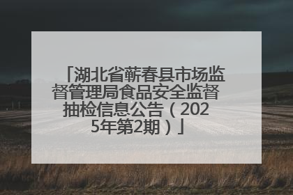 湖北省蕲春县市场监督管理局食品安全监督抽检信息公告（2025年第2期）