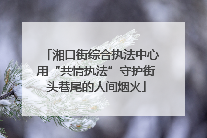 湘口街综合执法中心用“共情执法”守护街头巷尾的人间烟火