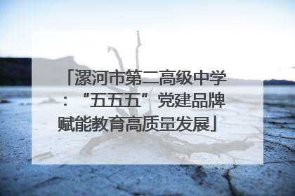 漯河市第二高级中学：“五五五”党建品牌赋能教育高质量发展