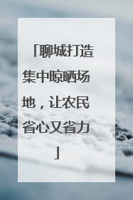 聊城打造集中晾晒场地，让农民省心又省力