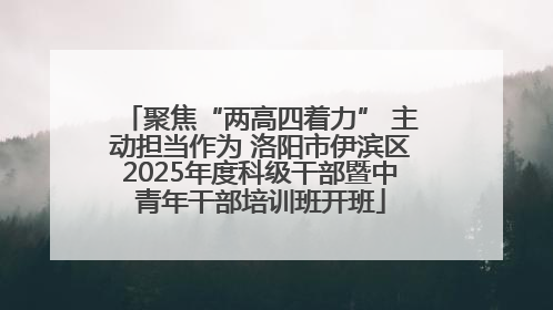 聚焦“两高四着力” 主动担当作为 洛阳市伊滨区2025年度科级干部暨中青年干部培训班开班