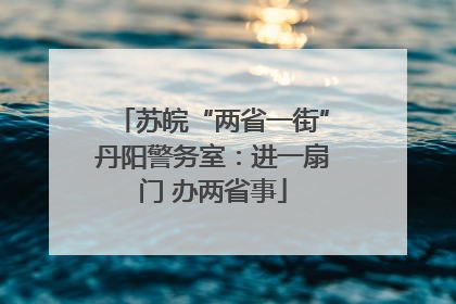 苏皖“两省一街”丹阳警务室：进一扇门 办两省事