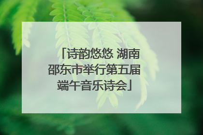 诗韵悠悠 湖南邵东市举行第五届端午音乐诗会