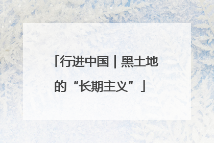行进中国｜黑土地的“长期主义”