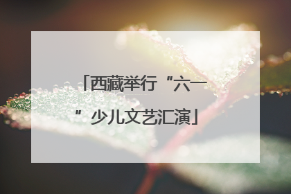 西藏举行“六一”少儿文艺汇演