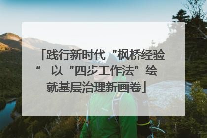 践行新时代“枫桥经验” 以“四步工作法”绘就基层治理新画卷