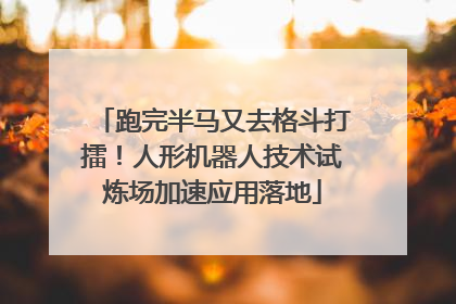 跑完半马又去格斗打擂！人形机器人技术试炼场加速应用落地