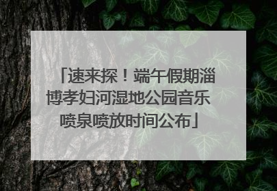 速来探！端午假期淄博孝妇河湿地公园音乐喷泉喷放时间公布