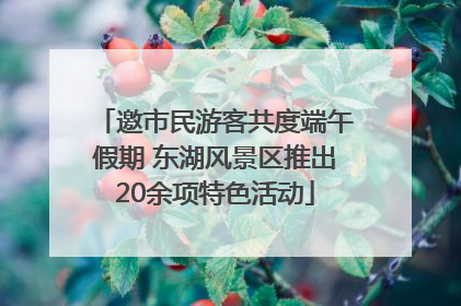 邀市民游客共度端午假期 东湖风景区推出20余项特色活动