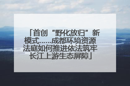 首创“野化放归”新模式……成都环境资源法庭如何推进依法筑牢长江上游生态屏障