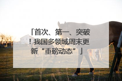首次、第一、突破！我国多领域周末更新“重磅动态”