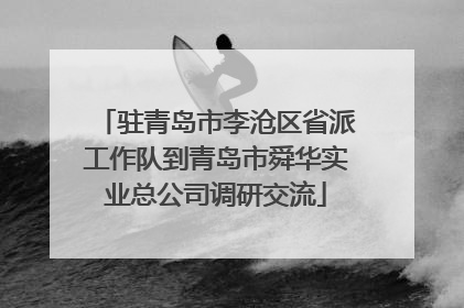 驻青岛市李沧区省派工作队到青岛市舜华实业总公司调研交流