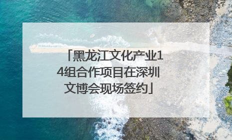 黑龙江文化产业14组合作项目在深圳文博会现场签约