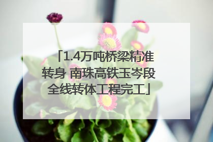 1.4万吨桥梁精准转身 南珠高铁玉岑段全线转体工程完工