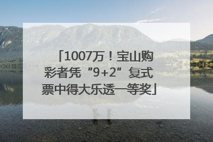 1007万！宝山购彩者凭“9+2”复式票中得大乐透一等奖