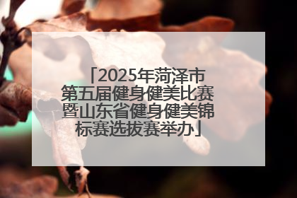 2025年菏泽市第五届健身健美比赛暨山东省健身健美锦标赛选拔赛举办