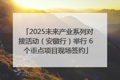 2025未来产业系列对接活动（安徽行）举行 6个重点项目现场签约